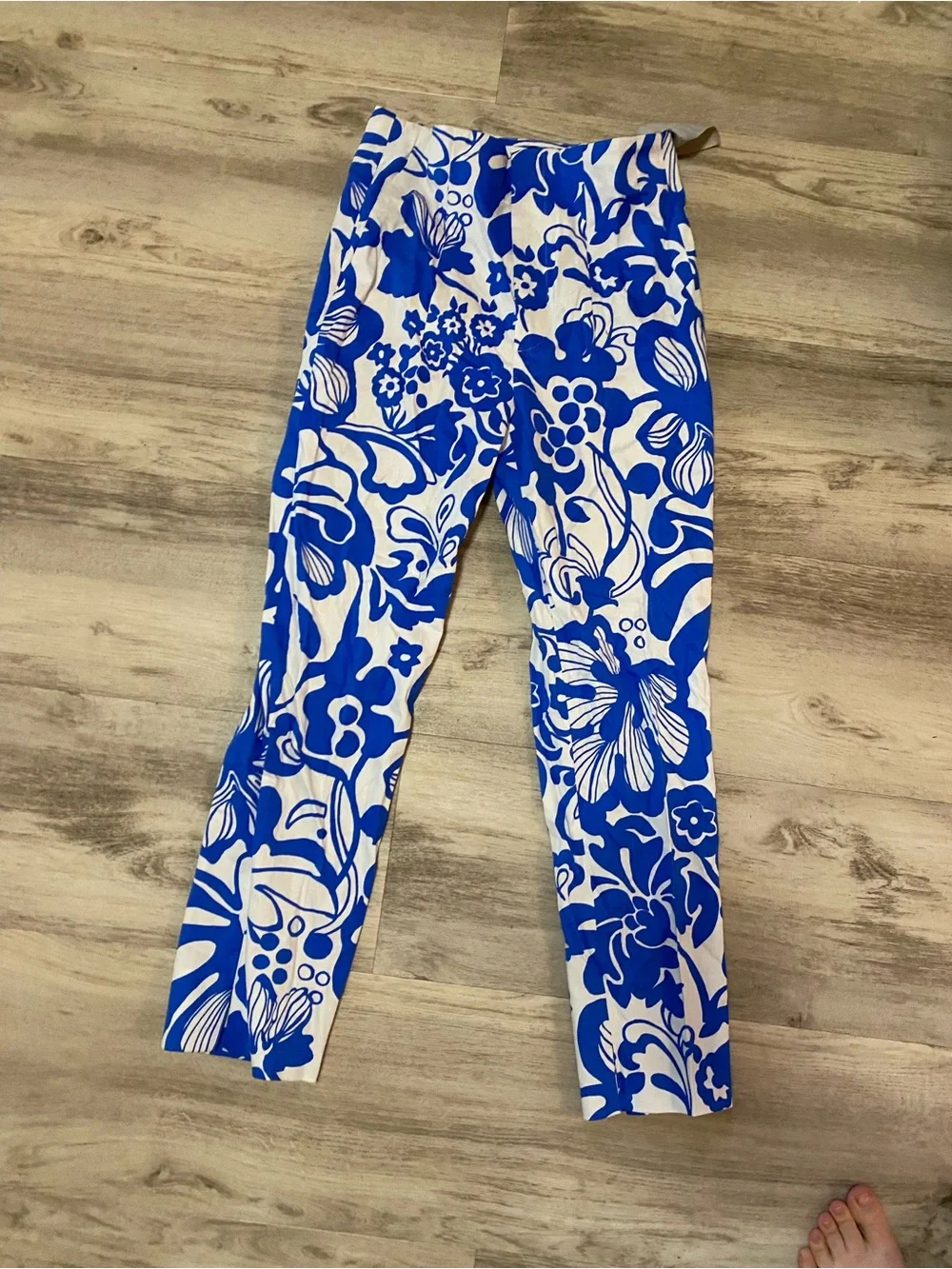 Zara Floral Blue Pants- brand new
